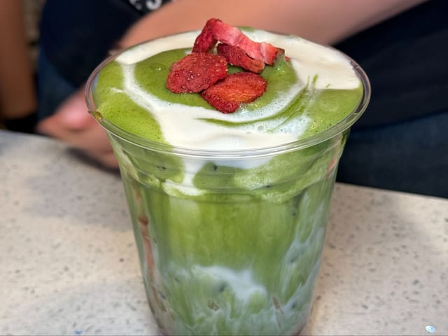Strawberry cream matcha.